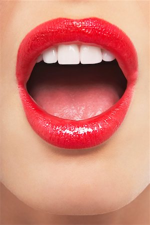 Surprised mouth, with lipstick Stock Photo - Premium Royalty-Free, Code: 693-03302846