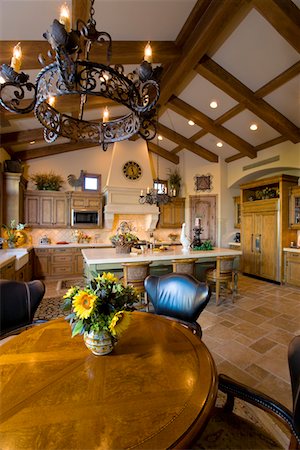 flower table kitchen - Modern kitchen interior Stock Photo - Premium Royalty-Free, Code: 693-03315907