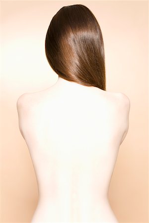 straight hair - Young womans naked back Stock Photo - Premium Royalty-Free, Code: 693-03317126