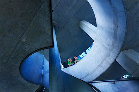 spiral staircase people - Modern staircase on university campus Stock Photo - Premium Royalty-Free, Code: 693-03317301