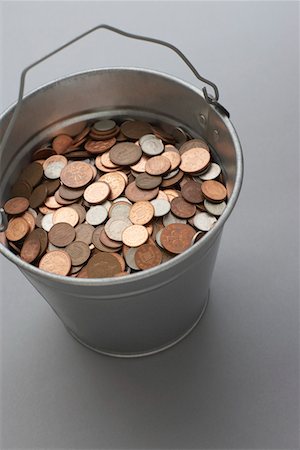 Bucket of coins Stock Photo - Premium Royalty-Free, Code: 693-03311167