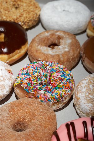 Variety of doughnuts in box Stock Photo - Premium Royalty-Free, Code: 693-03312131