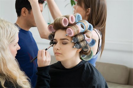 boys hair in rollers