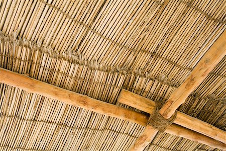 deira - Dubai, UAE, Detail of a wood thatch roof at the Heritage House Museum in Deira. Fotografie stock - Premium Royalty-Free, Codice: 693-03313644