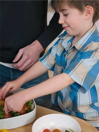 pictures of kids helping parents with dishes - Son Helping Father in Kitchen Stock Photo - Premium Royalty-Free, Code: 693-03564379