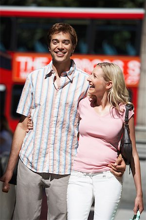 simsearch:693-03302155,k - Young couple walking on street in London Stock Photo - Premium Royalty-Free, Code: 693-03565034