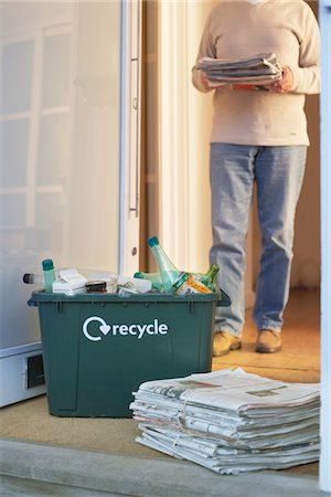 ecologic - Man Collecting Recycleables Stock Photo - Premium Royalty-Free, Code: 693-03565712