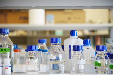 Bottles of chemicals in laboratory Stock Photo - Premium Royalty-Free, Code: 693-03565787