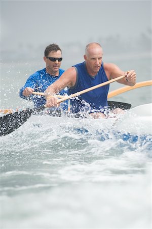 rowing - Outrigger canoeing team of two Foto de stock - Sin royalties Premium, Código: 693-03617073