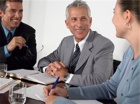 simsearch:693-06019591,k - Three business colleagues in conference meeting Stock Photo - Premium Royalty-Free, Code: 693-03707307