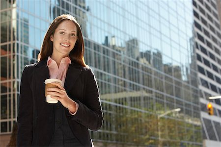 simsearch:693-03564532,k - Office worker with drink outside office building, portrait Stock Photo - Premium Royalty-Free, Code: 693-03707608