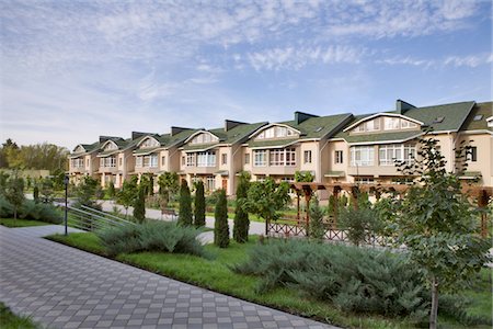 suburbs neighborhood - New housing development Foto de stock - Sin royalties Premium, Código: 693-03782628