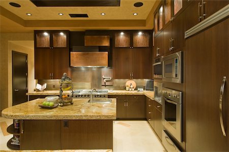 expensive modern house - Kitchen interior Stock Photo - Premium Royalty-Free, Code: 693-03782968