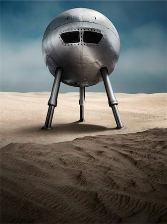 simsearch:859-08384610,k - Spaceship on Alien Planet Stock Photo - Rights-Managed, Code: 700-04223553