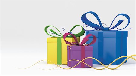 regalo de navidad - Three Gifts Foto de stock - Con derechos protegidos, Código: 700-04424976