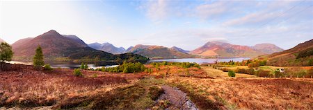 panoramic landscapes - Mountain Path Leading to Loch Leven and Glencoe Range, Highland Region, Scotland, United Kingdom Stock Photo - Rights-Managed, Code: 700-04424997