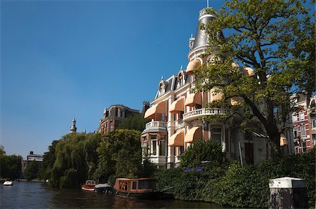 Manoir le long Spiegelgracht, Amsterdam, Pays-Bas Photographie de stock - Rights-Managed, Code: 700-04425038