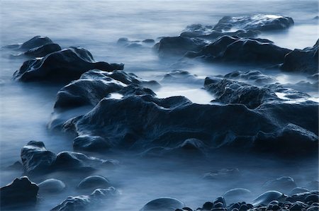 Après le coucher du soleil. Roches El Golfo. District de Yaiza, Lanzarote, îles Canaries, Espagne. Photographie de stock - Rights-Managed, Code: 700-04929217