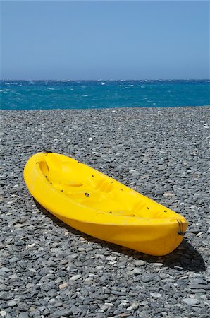 rough sea and nobody - Yellow Boat on Beach Stock Photo - Rights-Managed, Code: 700-04929250