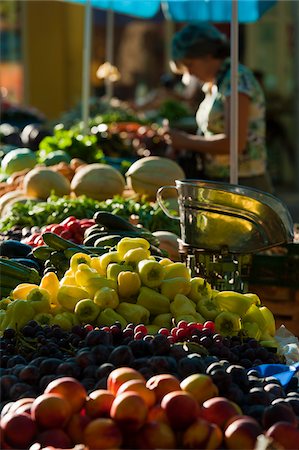 european street food market - Fruit and Vegetable Stands at Street Market, Split, Split-Dalmatia County, Croatia Stock Photo - Rights-Managed, Code: 700-05451941