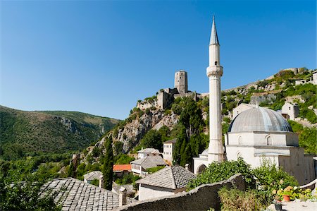 Sisman Ibrahim-Pasa Moschee und Zitadelle, Pocitelj, Gemeinde Capljina, Bosnien und Herzegowina Stockbilder - Lizenzpflichtiges, Bildnummer: 700-05451982