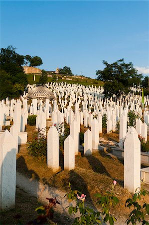 pierre tombale - Cimetière Kovaci, Sarajevo, Fédération de Bosnie -Herzégovine, Bosnie-Herzégovine Photographie de stock - Rights-Managed, Code: 700-05451999