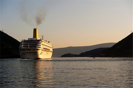 smoke water - Cruise Ship, Bay of Kotor, Montenegro Stock Photo - Rights-Managed, Code: 700-05452111