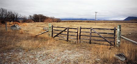 ranch - Hölzerne Gate, Neuseeland Stockbilder - Lizenzpflichtiges, Bildnummer: 700-05524544