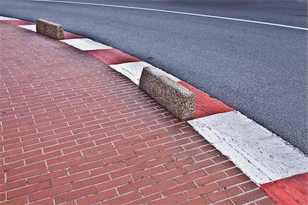 sidewalk not people - Apex of Corner of Grand Prix Street Circuit, Monte Carlo, Monaco, Côte d'Azur Stock Photo - Rights-Managed, Code: 700-05560322