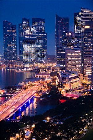 panoramas urbanos - Shenton Way and Financial District, Singapore Foto de stock - Con derechos protegidos, Código: 700-05609421