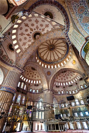 stained glass ceiling - Interior of Blue Mosque, Istanbul, Turkey Stock Photo - Rights-Managed, Code: 700-05609459