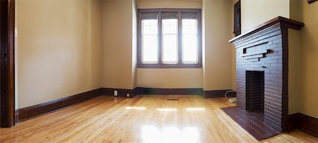 empty room with wooden floor - View of Empty Living Room Stock Photo - Rights-Managed, Code: 700-05609759