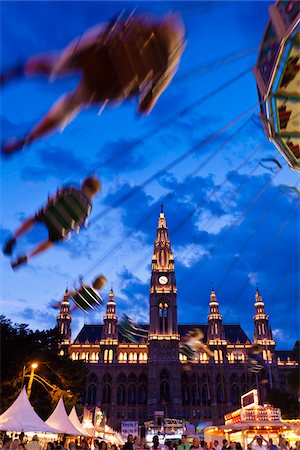 rides at the fair - Carnival in front of the Rathaus, Vienna, Austria Stock Photo - Rights-Managed, Code: 700-05609921