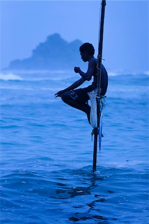 Stilt Fisherman, Ahangama, Sri Lanka Stock Photo - Rights-Managed, Code: 700-05642142