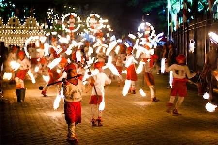festival (street parade and revelry) - Fire Ball Dancers, Esala Perahera Festival, Kandy, Sri Lanka Stock Photo - Rights-Managed, Code: 700-05642311