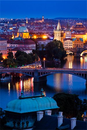 prague bridge - Bridge Over Vltava River, Prague, Czech Republic Stock Photo - Rights-Managed, Code: 700-05642359