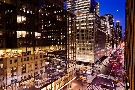 people in the city at night - Madison Avenue at Night, New York, New York, USA Stock Photo - Rights-Managed, Code: 700-05642525