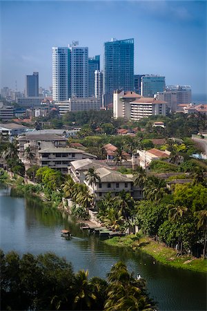 Übersicht der Beira Lake Richtung Kollupitiya, Colombo, Sri Lanka Stockbilder - Lizenzpflichtiges, Bildnummer: 700-05642542