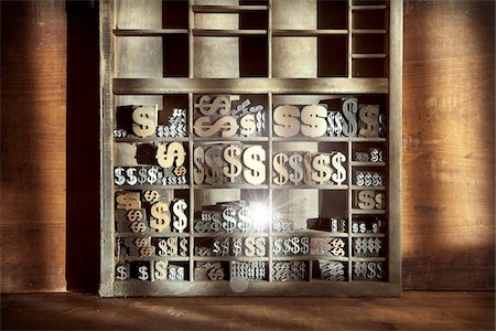 daryl benson - Letterpress Dollar Sign Stock Photo - Rights-Managed, Code: 700-05656517