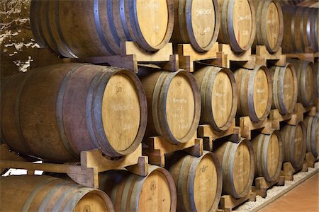 stacked wood - Interior of Wine Cellar, Tuscany, Italy Stock Photo - Rights-Managed, Code: 700-05756311