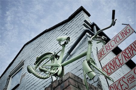 painted words - Bike Shop, Liverpool, Merseyside, England Stock Photo - Rights-Managed, Code: 700-05756488