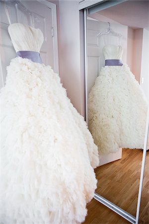 Reflection of Bridal Gown in Mirror Stock Photo - Rights-Managed, Code: 700-05786438