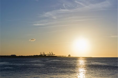 sunset water coastal not people - Sunset, Tamsui District, New Taipei City, Taiwan Stock Photo - Rights-Managed, Code: 700-05781047