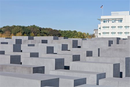 Memorial to the Murdered Jews of Europe and American Embassy, Berlin, Germany Foto de stock - Con derechos protegidos, Código: 700-05803419