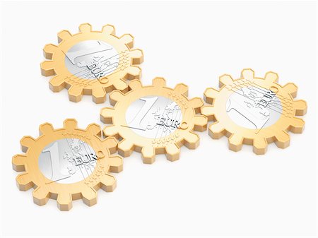 picture of gears - Euros in Shape of Cog Wheels Stock Photo - Rights-Managed, Code: 700-05803434