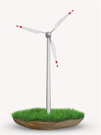 Wind Turbine in Patch of Grass Foto de stock - Con derechos protegidos, Código: 700-05803431