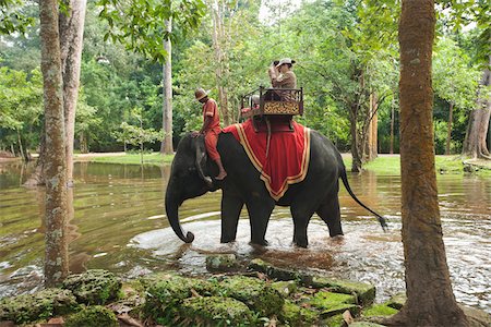 Gens d'équitation éléphant, Temple du Bayon, Angkor Thom, Siem Reap, Cambodge Photographie de stock - Rights-Managed, Code: 700-05803542