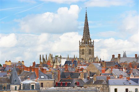 Rooftops of Vitre, Ille-et-Vilaine, Bretagne, France Foto de stock - Direito Controlado, Número: 700-05803740