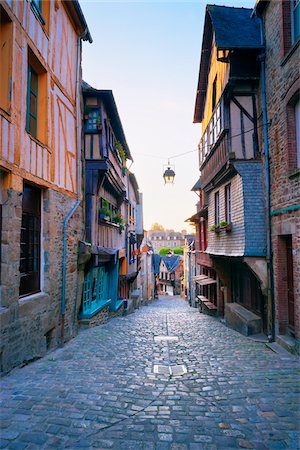 european cobbled street - Dinan, Cotes-d'Armor, Bretagne, France Stock Photo - Rights-Managed, Code: 700-05803750