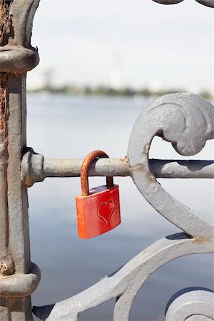 Close-Up of Love Lock on Bridge Stock Photo - Rights-Managed, Code: 700-05854184